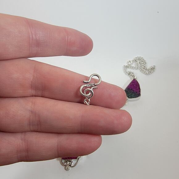 Handmade Tourmaline Crystal Necklace in Sterling Silver Unique Gemstone Jewelry - Picture 4 of 10